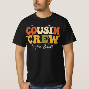 Camiseta Tripulación de Primos Retro Personalizada Reunión