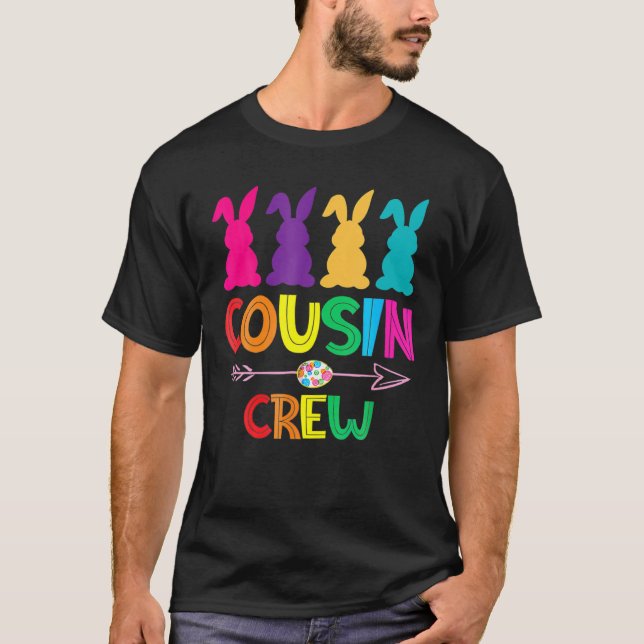 Camiseta Tripulación De Primos S Squad Easter Day Cute Bunn (Anverso)