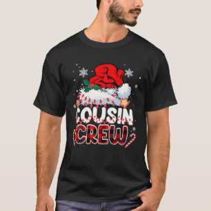 Camiseta Tripulación de primos Santa Cuadros Rojos Navidade