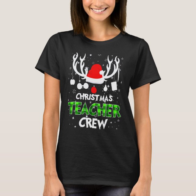 Camiseta Tripulación De Profesores De Navidad Cuadrícula De (Anverso)
