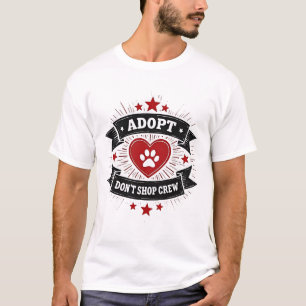 Camiseta Tripulación de rescate de mascotas vintage Adopta