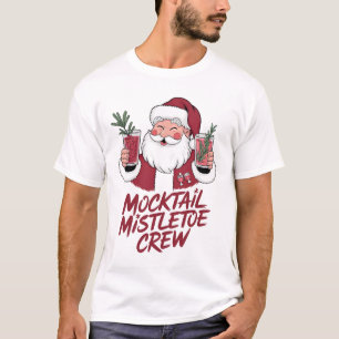 Camiseta Tripulación de Santa sobrio con muérdago de cóctel