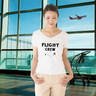 Camiseta Tripulación de Vuelo de Avión Vuelo Moderno Vacaci