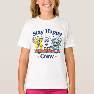 Camiseta Tripulación Feliz Nubes Estrellas De Dibujos Anima