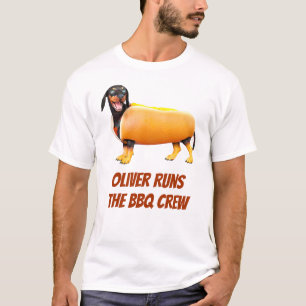 Camiseta Tripulación personalizada de barbacoa Dachshund Pe