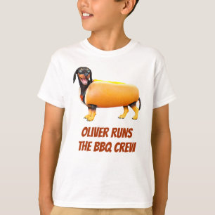 Camiseta Tripulación personalizada de barbacoa de Dachshund