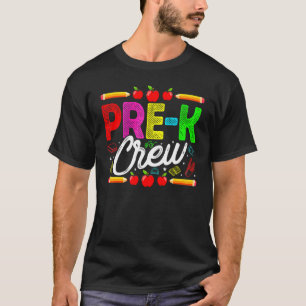 Camiseta Tripulación Pre K Primer Día Lindo De Vuelta A La 