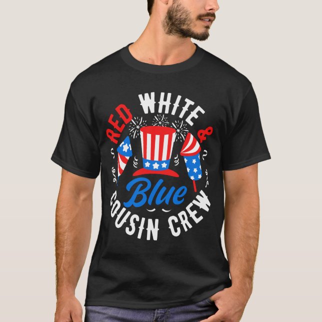 Camiseta Tripulación Primo Azul Y Blanco Rojo 4 De Julio (Anverso)