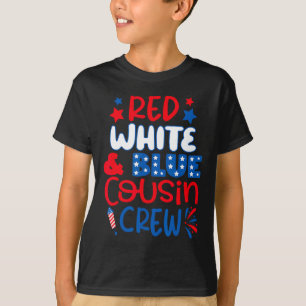 Camiseta Tripulación Primo Azul Y Blanco Rojo 4 De Julio In