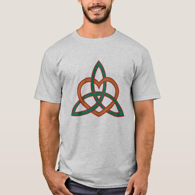 Camiseta Triquetra celta moderna en tonos naturales (Anverso)