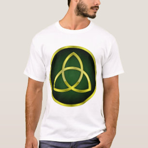 Camiseta triquetra de oro y verde