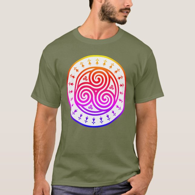 Camiseta Triskele Breizh - Arcoiris (Anverso)