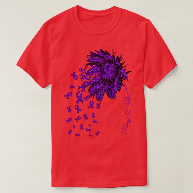 Camiseta Trisomía 18 Conciencia Caen las flores de las cint (Diseño del anverso)