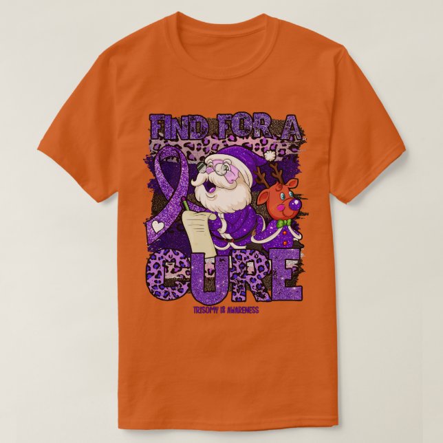 Camiseta Trisomy 18 navidades del leopardo de la conciencia (Diseño del anverso)