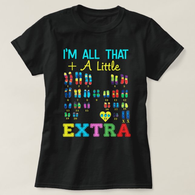 Camiseta Trisomy 21 XX Chica cromosómica Extra Mundo Down S (Diseño del anverso)