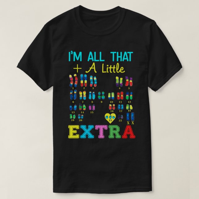 Camiseta Trisomy 21 XX Chica cromosómica Extra Mundo Down S (Diseño del anverso)