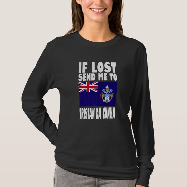 Camiseta Tristan Da Cunha Flag Design  If lost send me to T (Anverso)