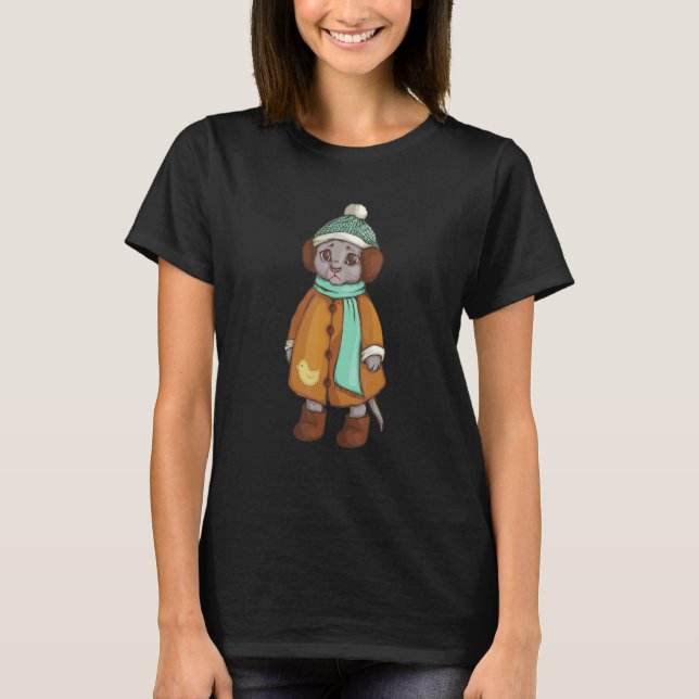 Camiseta Triste Cate Usando Un Gato Cubierto De Carne Para  (Anverso)