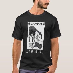 Camiseta Triste Chica Anime Estética Vaporwave Japonés Otak