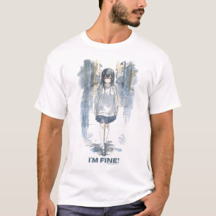 Camiseta Triste Chica de Anime Rainy Mood