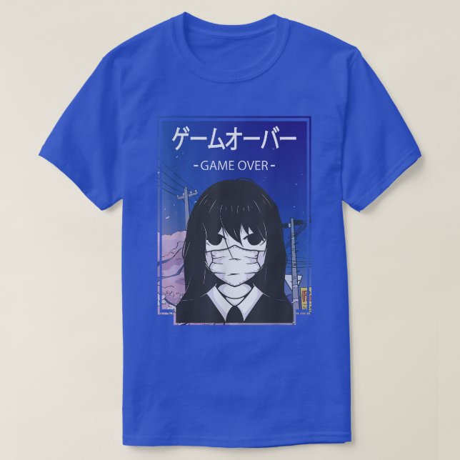 Camiseta Triste Chica Japón Estética Harajuku Manga (Diseño del anverso)