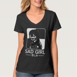 Camiseta Triste Chica Japonés Anti Social Soft Grunge Emo G