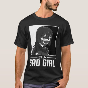 Camiseta Triste Chica Japonés Anti Social Soft Grunge Emo G