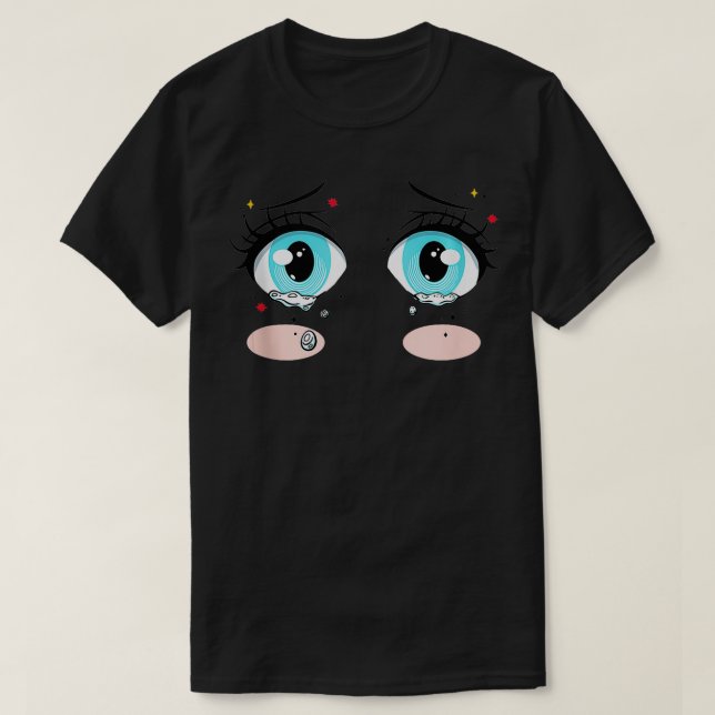 Camiseta Triste Chica Llorando Lágrimas Ojos Lluvia Emo Cry (Diseño del anverso)