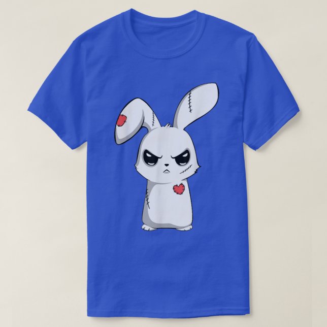 Camiseta Triste conejo emocional malhumorado y espeluznante (Diseño del anverso)