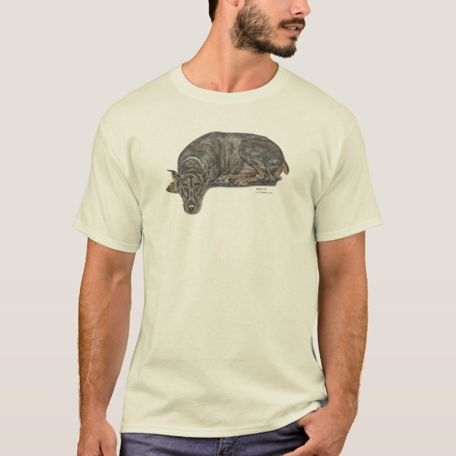 Camiseta Triste culpable mirando a Doberman (Anverso)