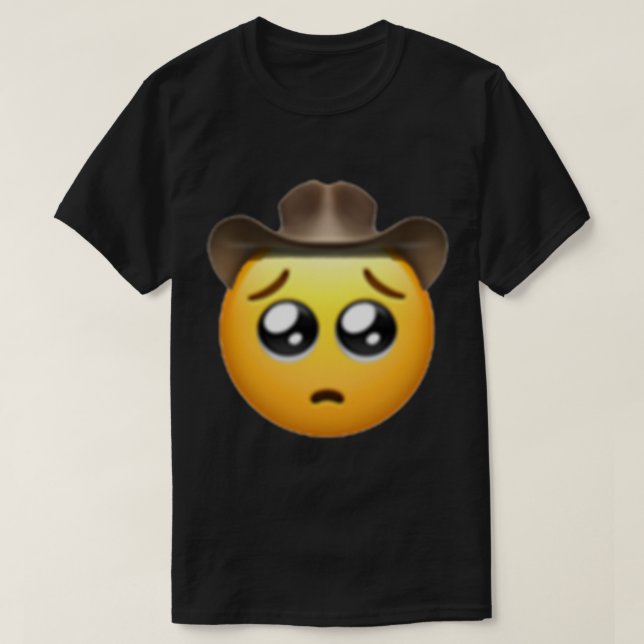 Camiseta triste emoji de vaquero (Diseño del anverso)