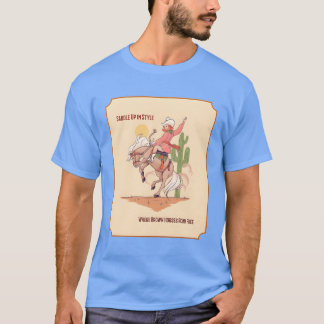 CAMISETA TRISTE EN UN ESTILO DONDE LOS CABALLOS MARRONES VI