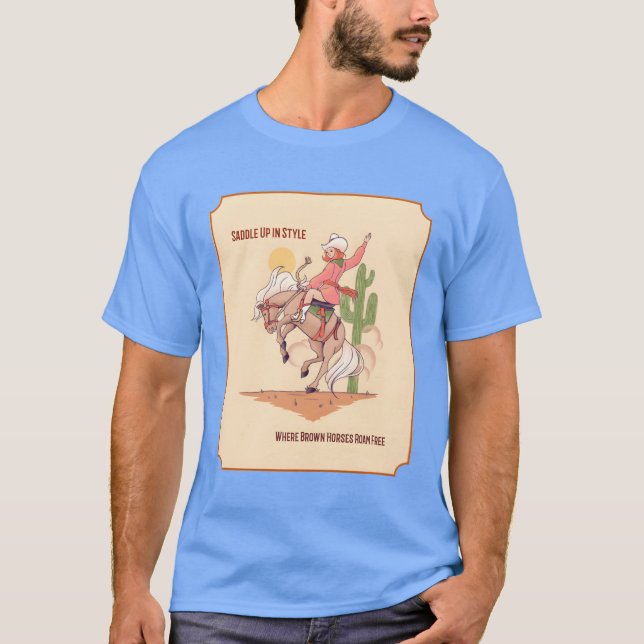 CAMISETA TRISTE EN UN ESTILO DONDE LOS CABALLOS MARRONES VI (Anverso)
