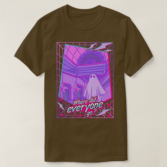 Camiseta Triste estética de hoja fantasma de vaporwave de l (Diseño del anverso)