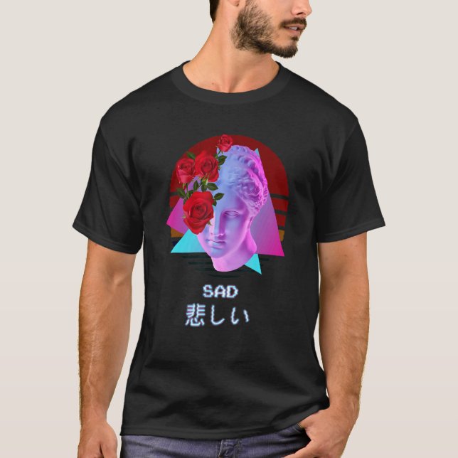 Camiseta Triste estética de vaporwave japonés (Anverso)