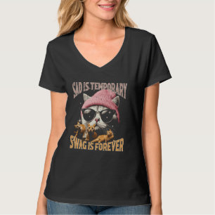 Camiseta Triste franja temporal para un gato gracioso dicie