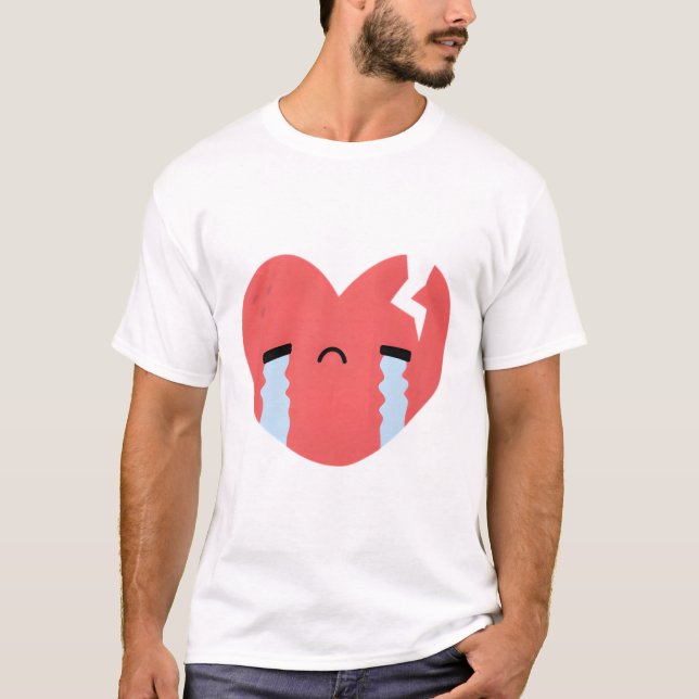Camiseta Triste garabato del corazón roto (Anverso)