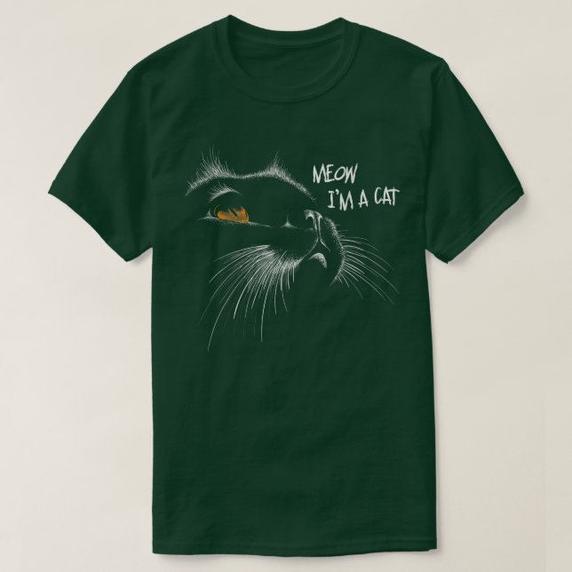 Camiseta Triste gato cara cara ojos amarillos curioso gato  (Diseño del anverso)