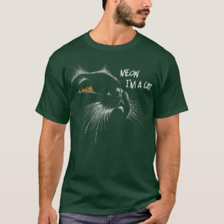 Camiseta Triste gato cara cara ojos amarillos curioso gato 