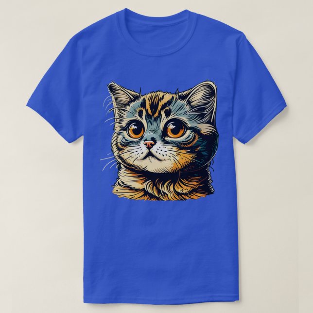 Camiseta Triste gato Face Lover Gatos De Amor (Diseño del anverso)