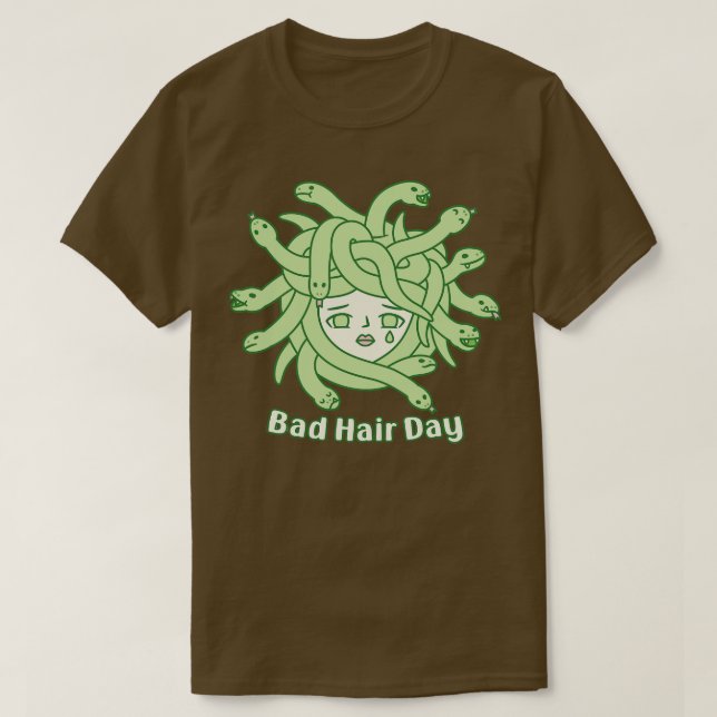 Camiseta Triste medusa serpiente pelo mal cabello Día diver (Diseño del anverso)