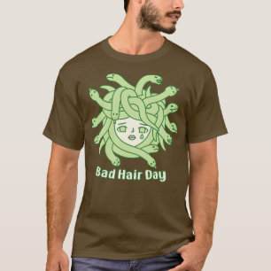 Camiseta Triste medusa serpiente pelo mal cabello Día diver