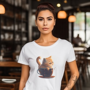 Camiseta Triste Naranja Tabby Cat en gráfico de la Copa de
