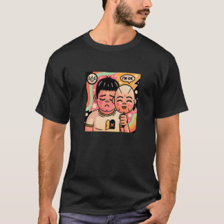 Camiseta Triste Niño Pretendiendo Que Está Bien Ilustracion