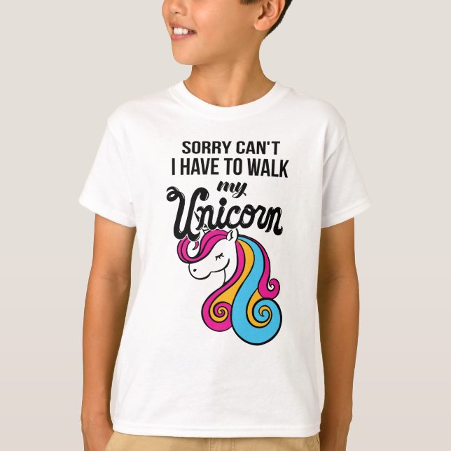 Camiseta Triste no puedo tener que caminar mi unicornio (Anverso)