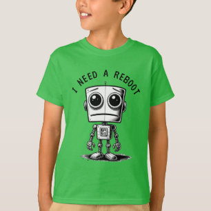 Camiseta Triste Robot - Necesito Reiniciar