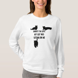 Camiseta Triste soy atrasado mi gato me sentaba en mí