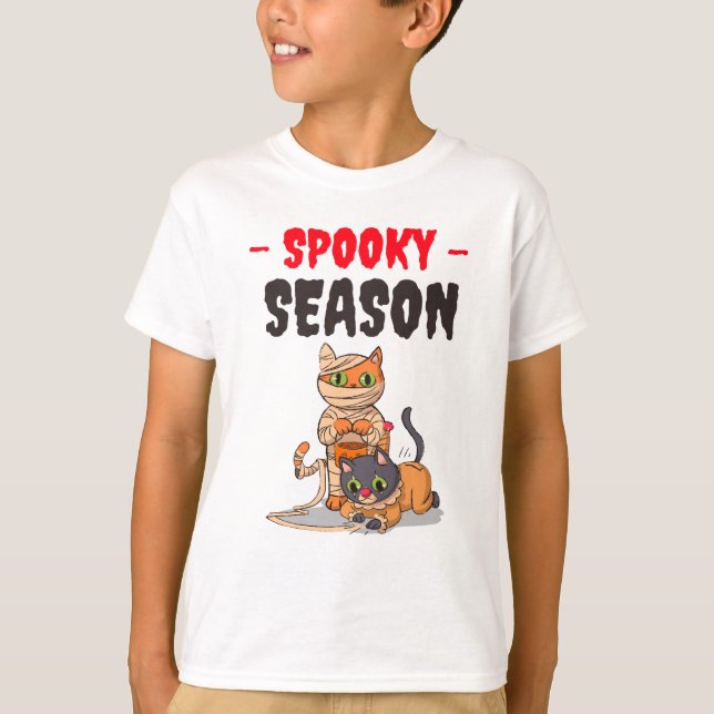 Camiseta Triste temporada de gatos de Halloween (Anverso)
