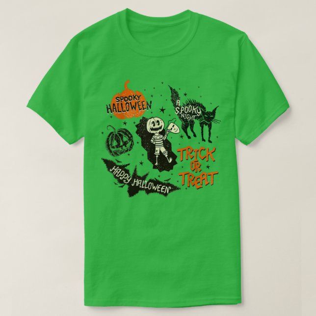 Camiseta Triste Trick De Calabaza De Gato Negro O Trato Gra (Diseño del anverso)