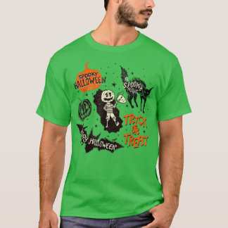 Camiseta Triste Trick De Calabaza De Gato Negro O Trato Gra